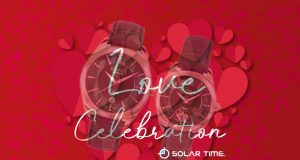 solartime love celebration couple watch set